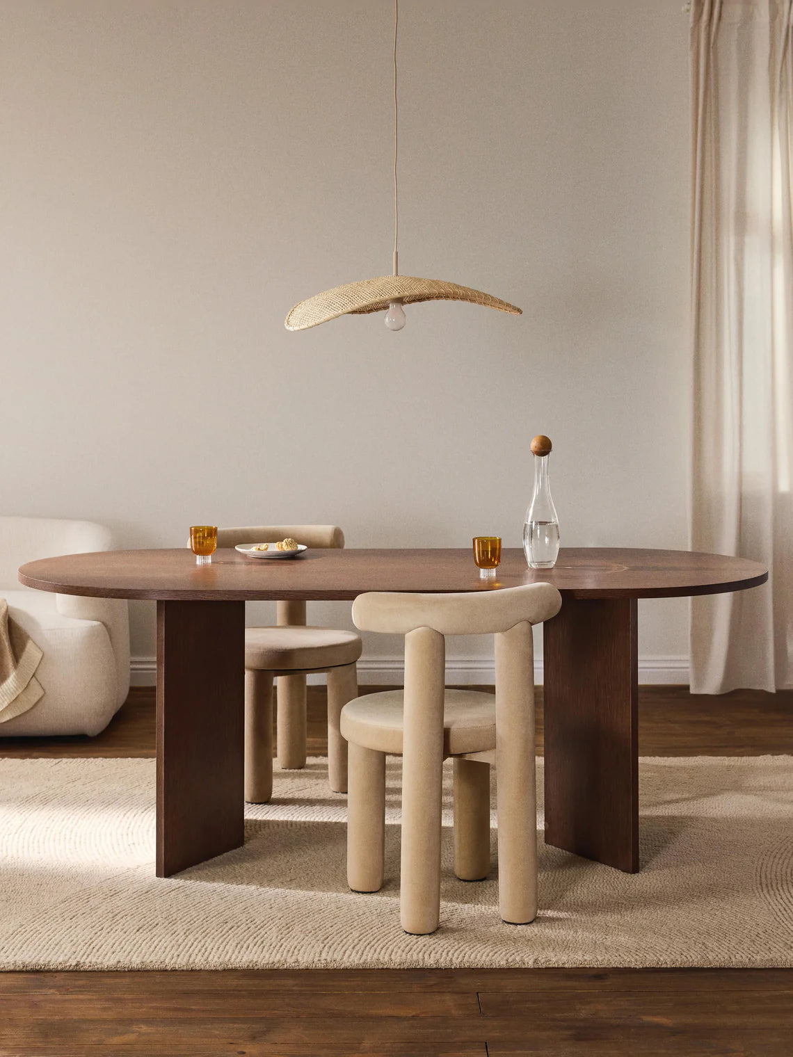 Table ovale en bois Toni, 200 x 90 cm