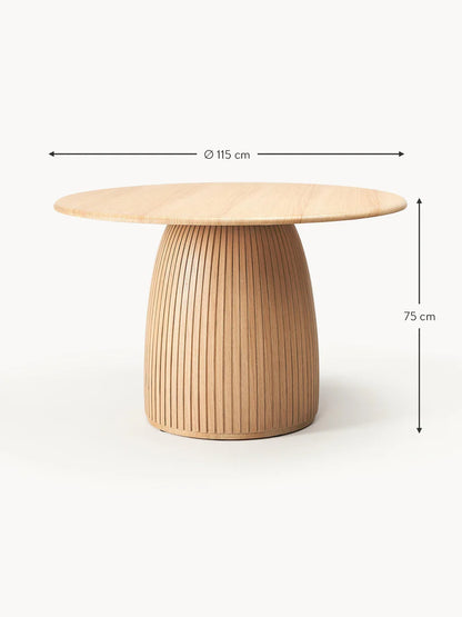 Table ronde avec pied strié Nelly, tailles variées