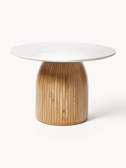 Table ronde avec pied strié Nelly, tailles variées