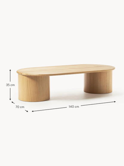 Table basse ovale en chêne Didi